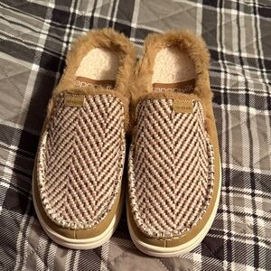 Hey Dude Cozy Slip-On in Tan and Cream